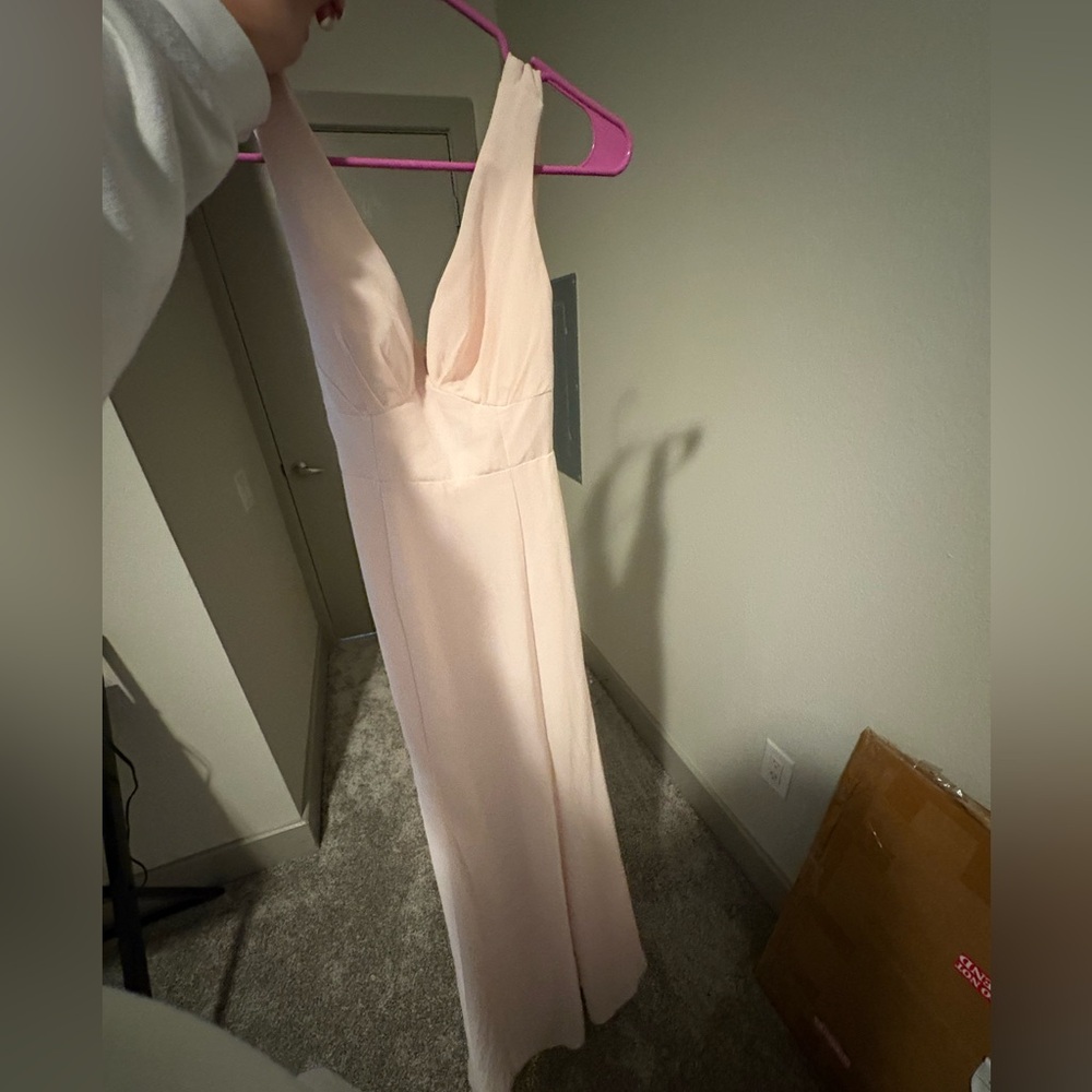 Azazie Pink Halter Sheath Dress for Weddings